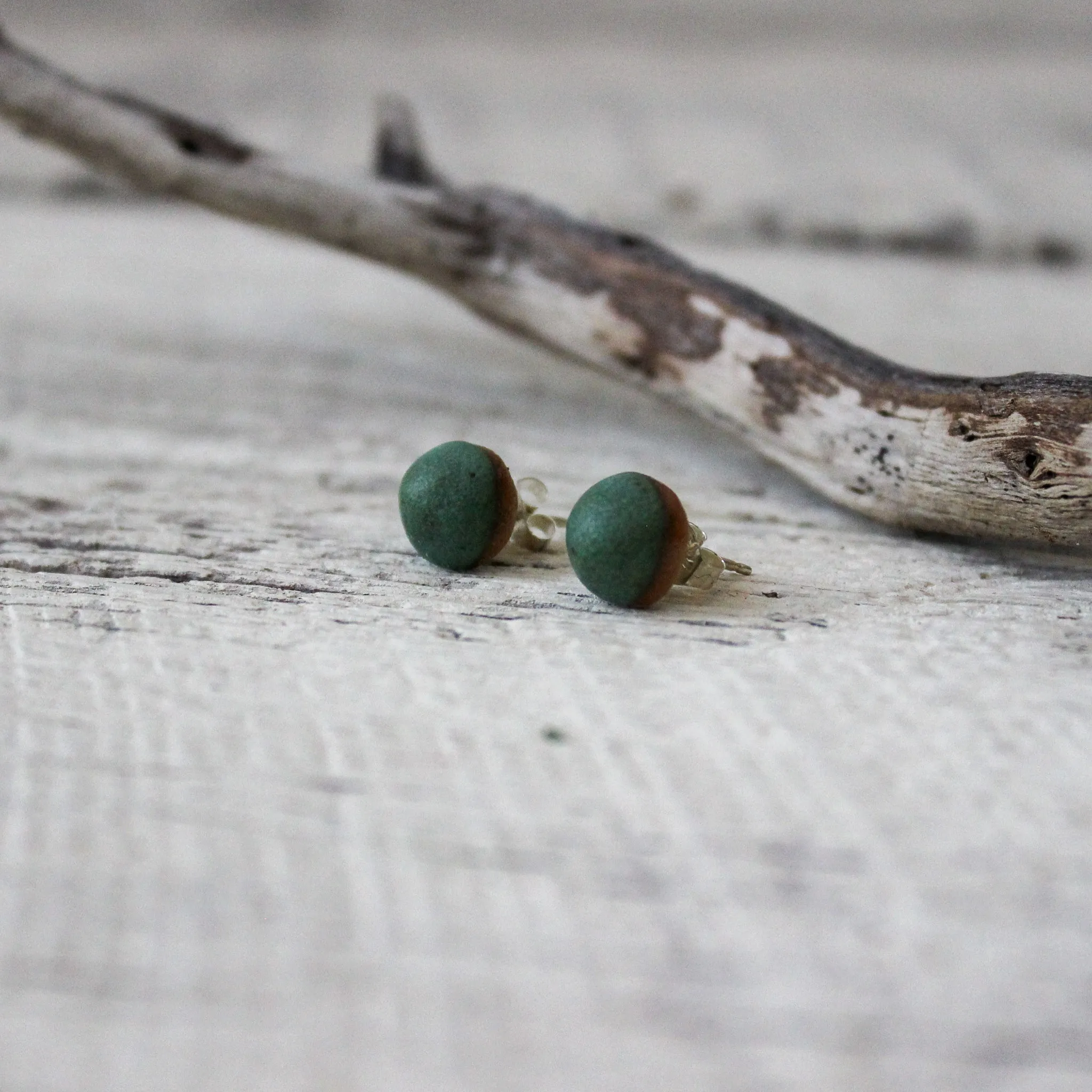 Jadeite Acorn Studs