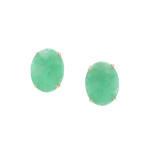 Jadeite & Yellow Gold Studs - "Wonder"