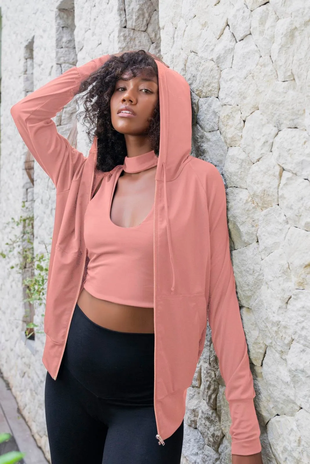 Kenya Collar top - Peachy