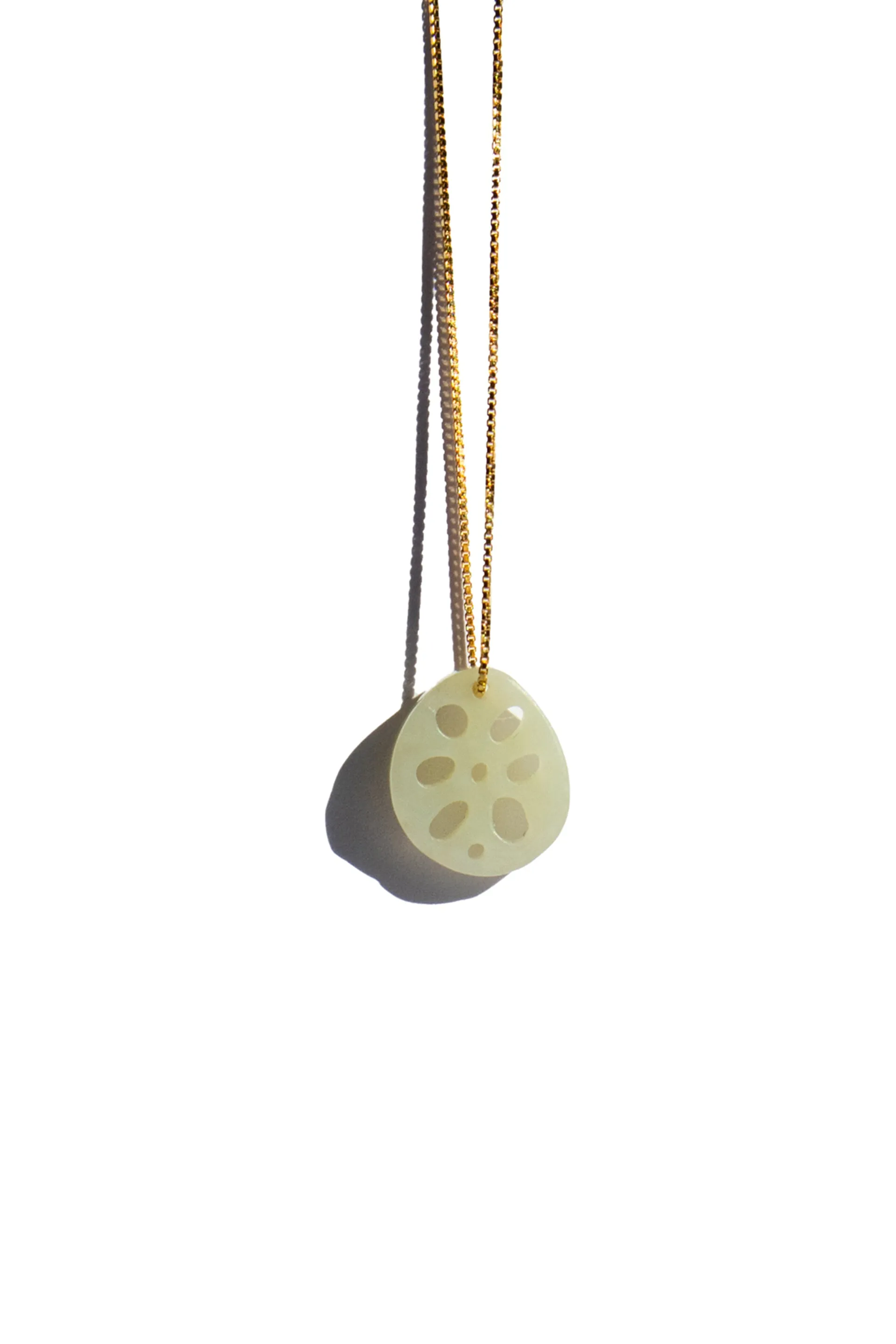 Lotus root jade pendant necklace