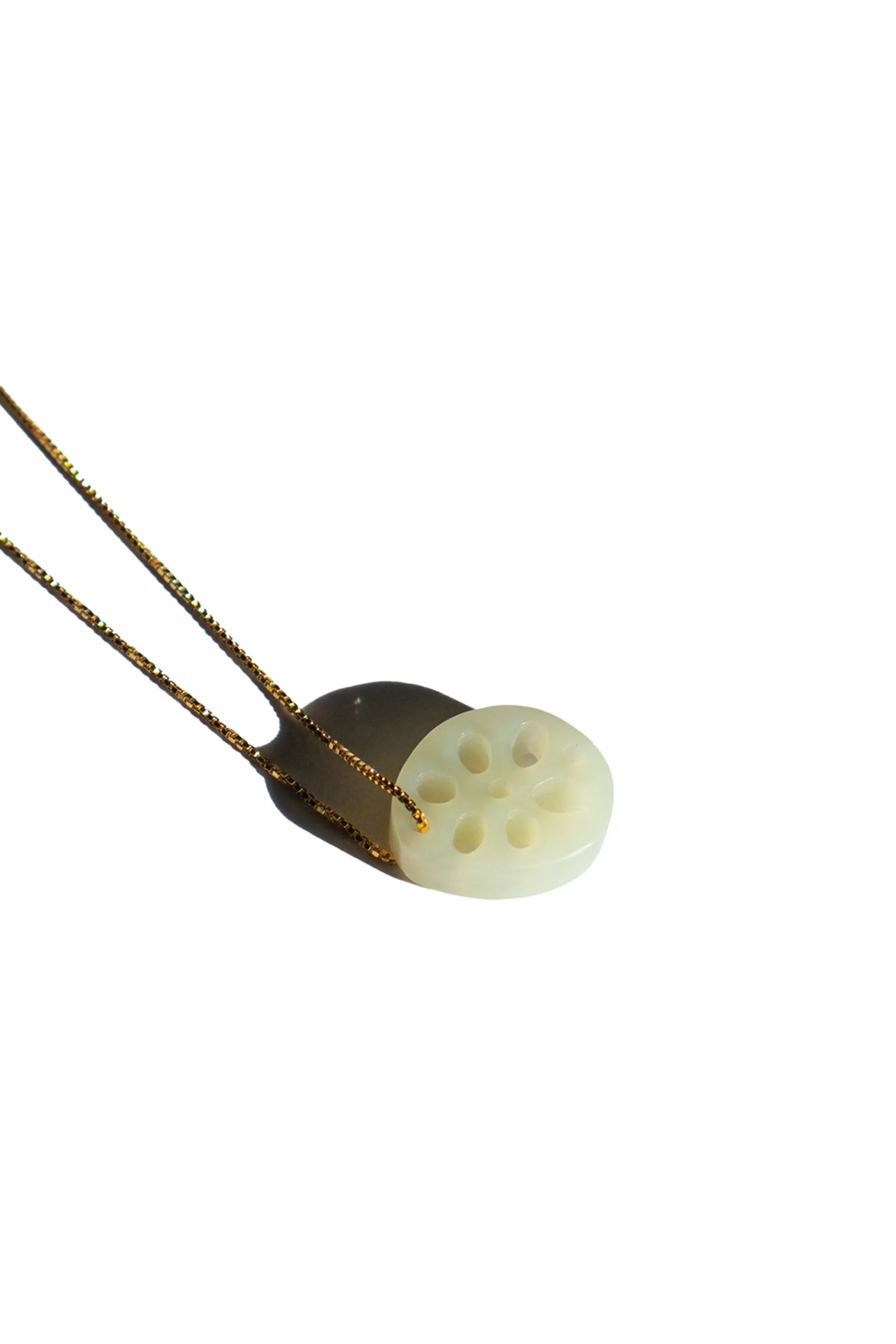 Lotus root jade pendant necklace