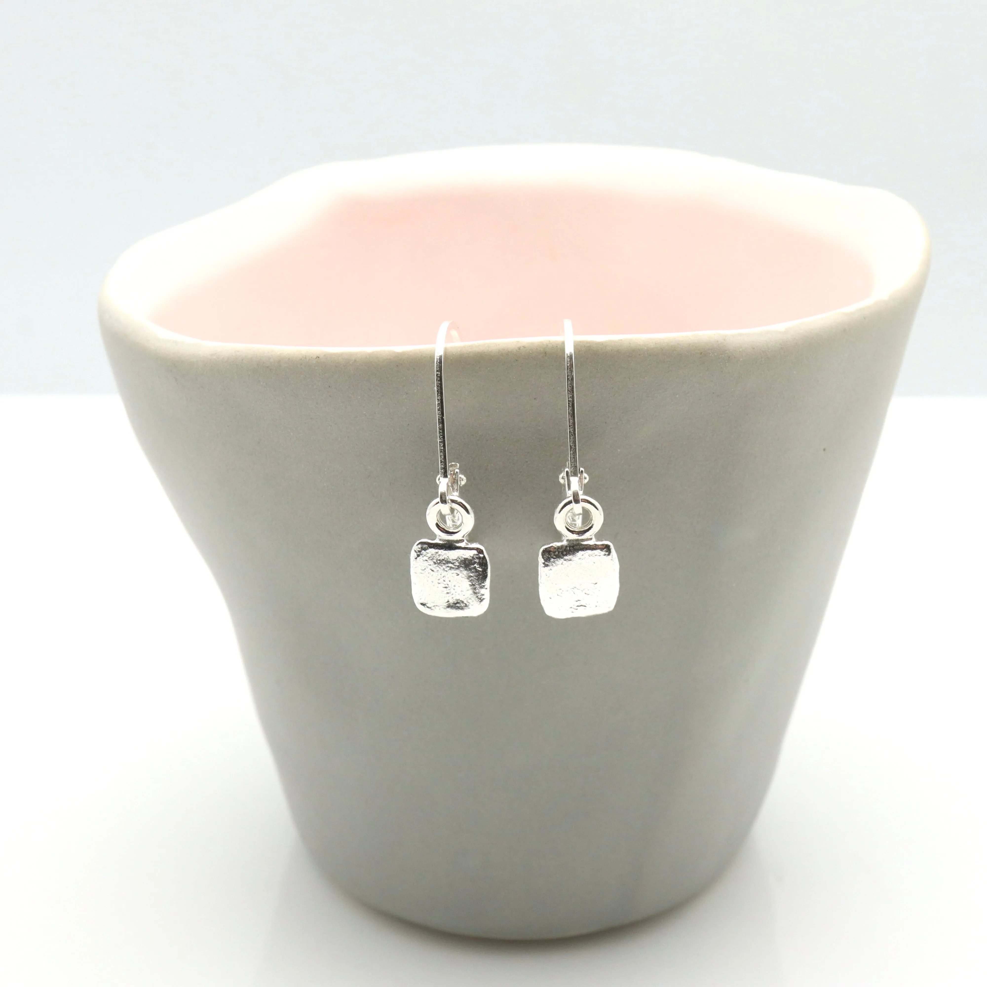 LOVE Cube Silver Pendant Earrings