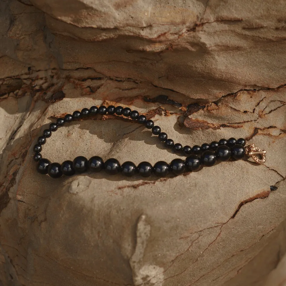 Luna / Necklace  / Black Onyx   Gold