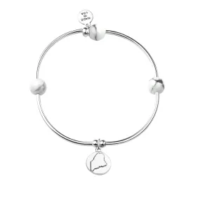 Maine | Bangle Charm Bracelet | Howlite - Calmness