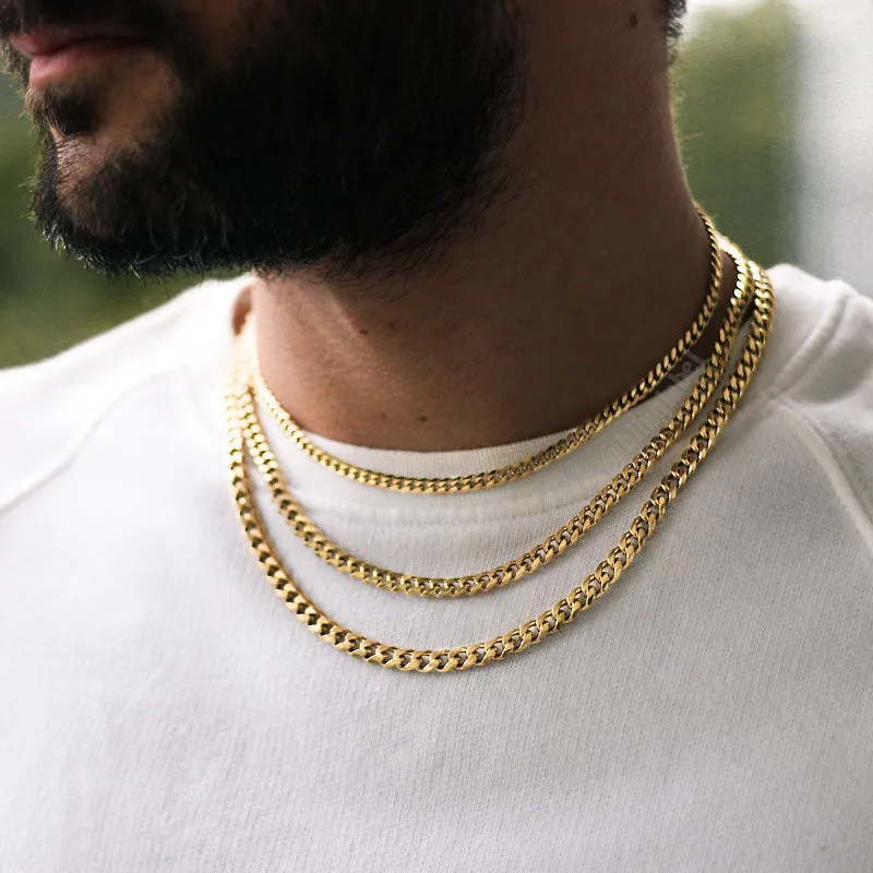 Micro Miami Cuban Link Choker Chain in Gold