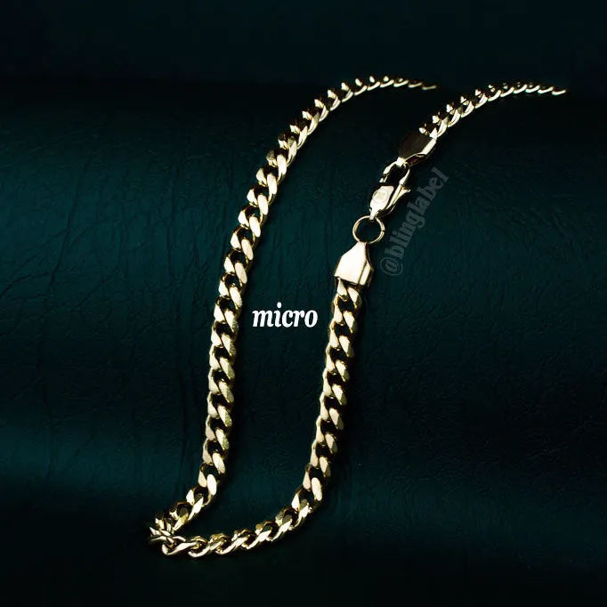 Micro Miami Cuban Link Choker Chain in Gold