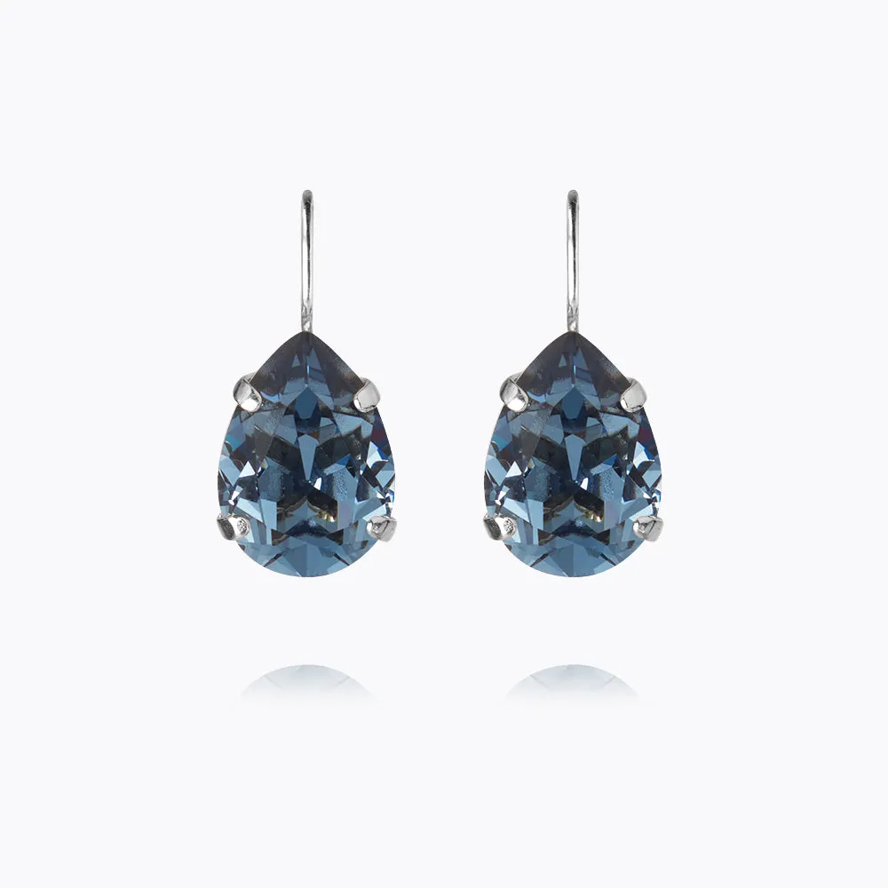 Mini Drop Clasp Earrings / Denim blue