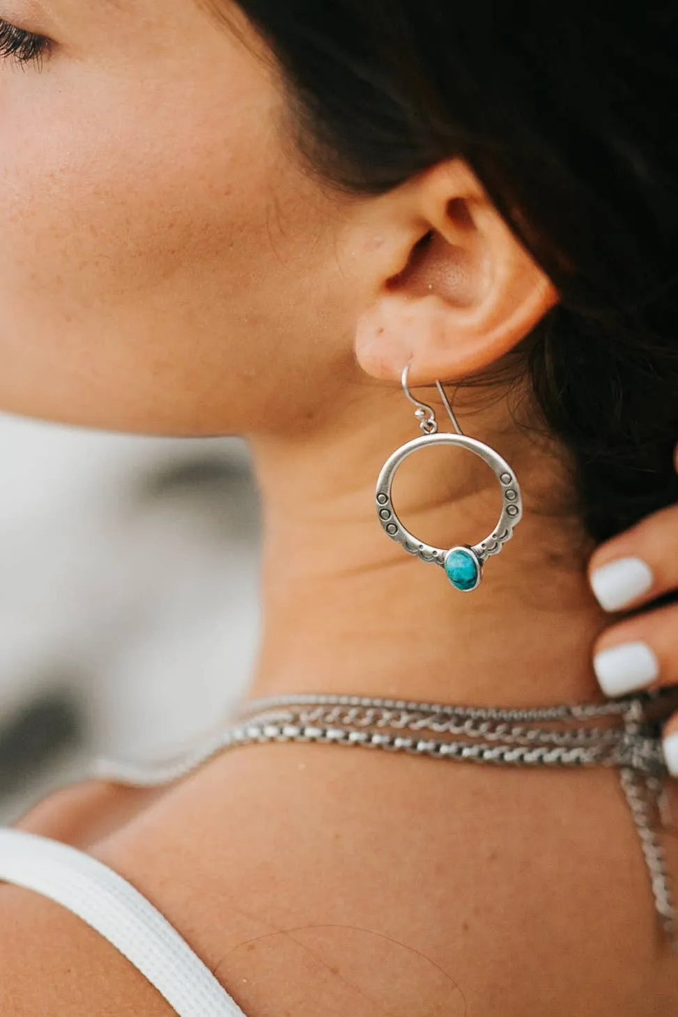 Moongate Turquoise Hoop Earrings