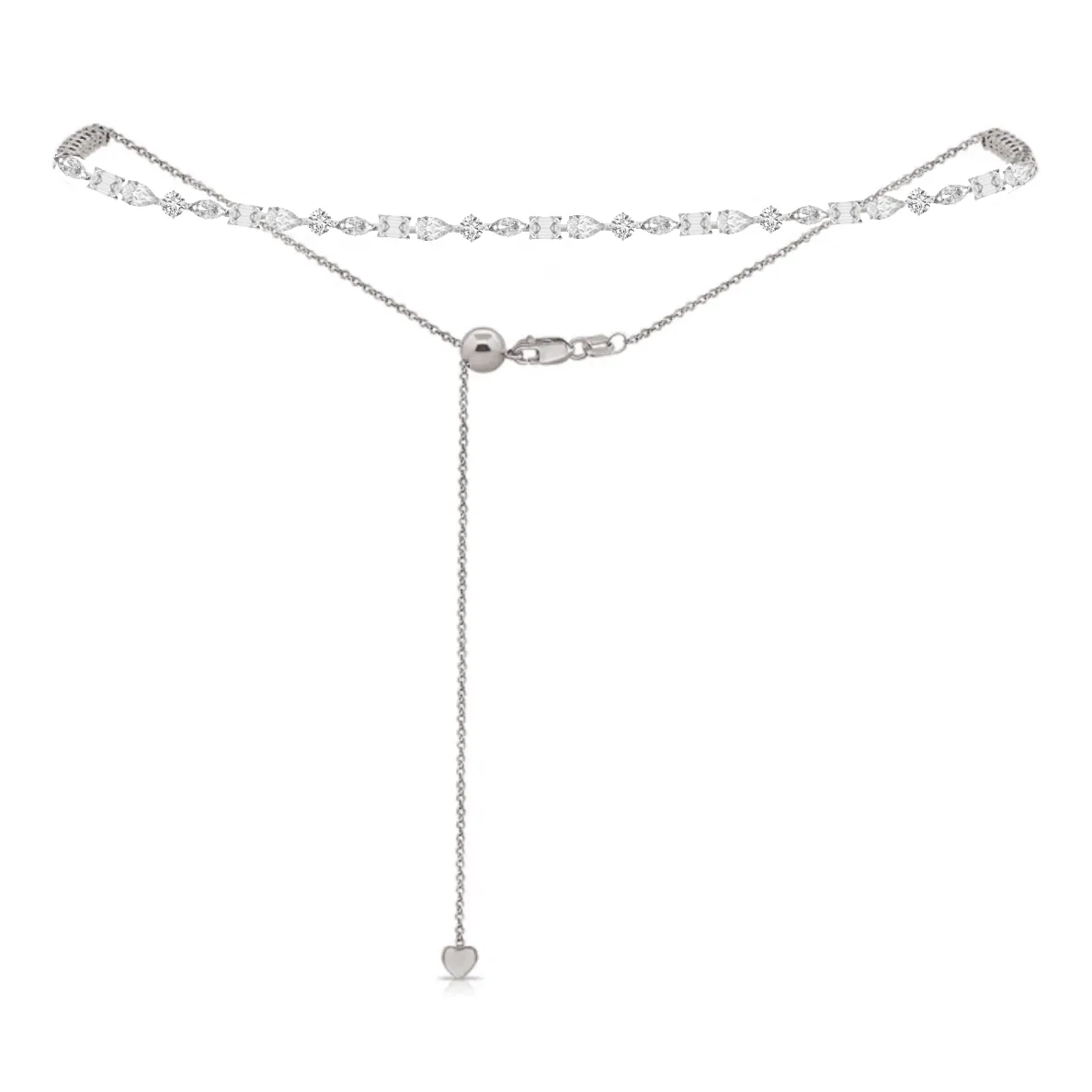 Multishape Halfway Adjustable Bolo Diamond Tennis Choker