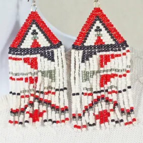 Nairi  Fringe Native Pattern Earrings