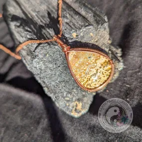 Natural Tones ~ Ocean Jasper Copper Wrapped Pendant with Copper chain