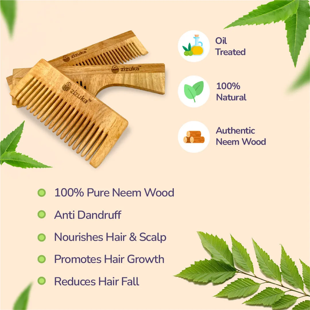 Oil Treated Neem Comb -Scalp Care -Combo (Pack of 3)