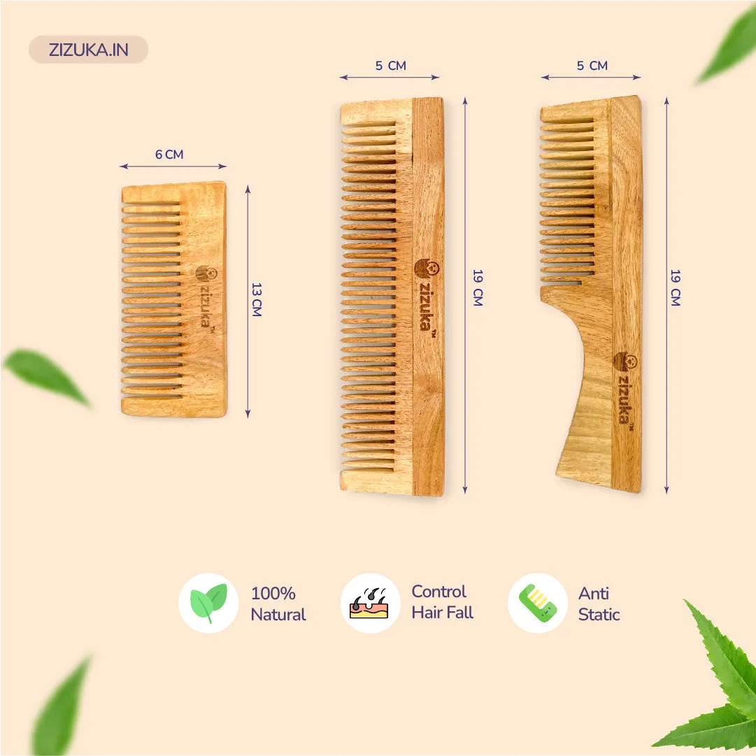 Oil Treated Neem Comb -Scalp Care -Combo (Pack of 3)