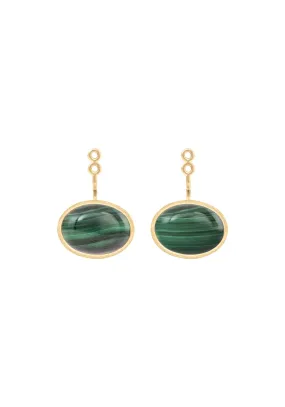 Ole Lynggaard Lotus 18KYG Malachite Earring Pendants