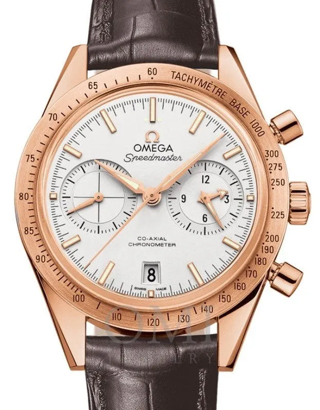 Omega Speedmaster 41.5MM-57 Rose Gold Mens Watch 331.53.42.51.02.002 Brown Leather Strap