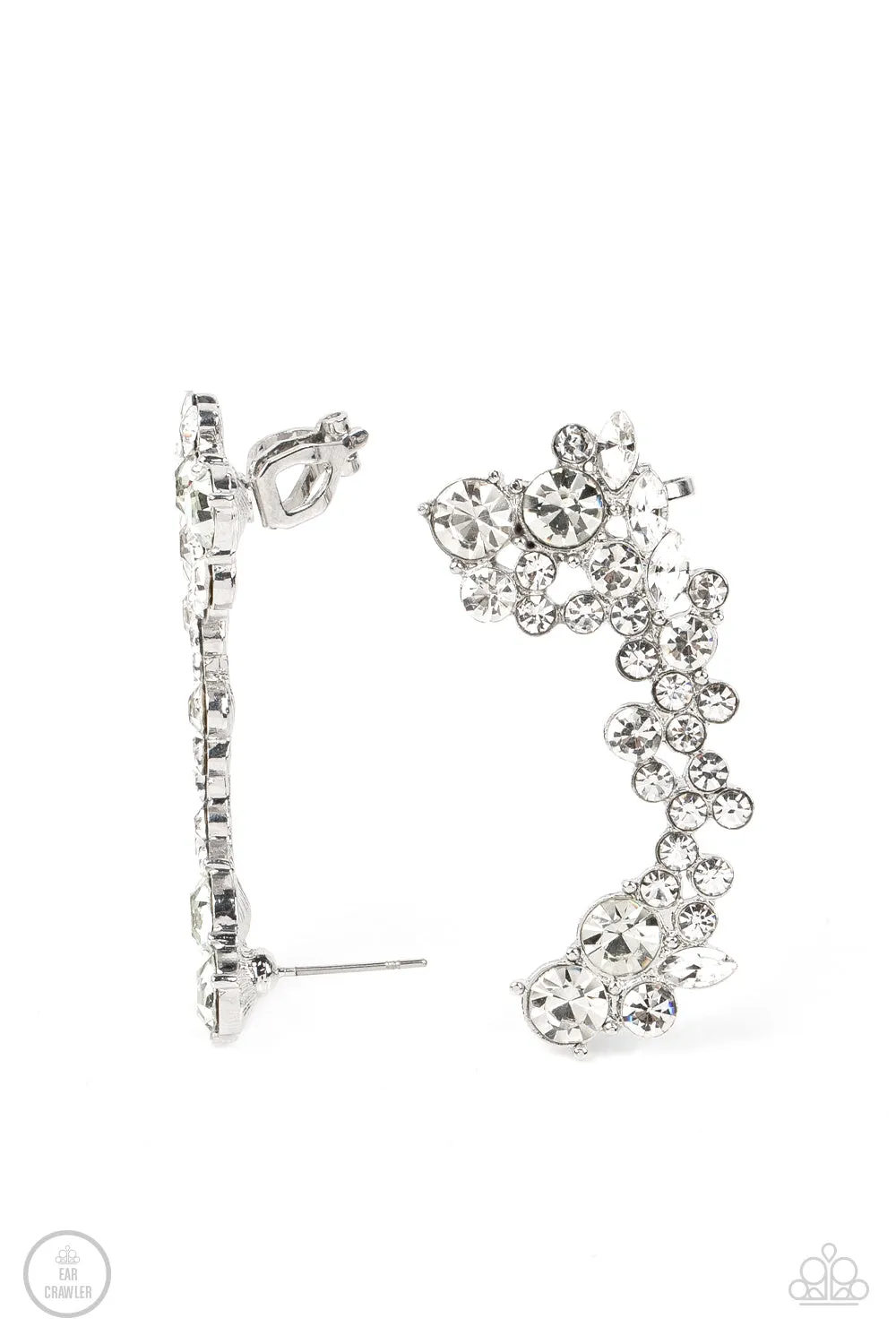 Paparazzi Astronomical Allure - White EarCrawler Earrings