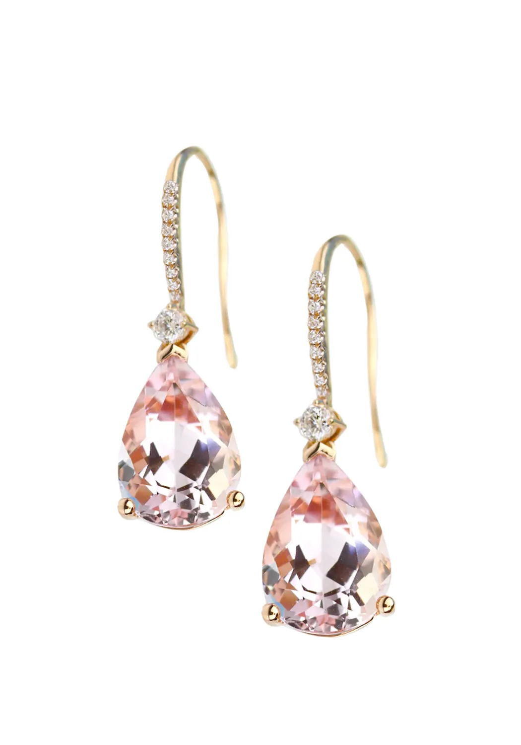 Parade Design 18KYG Diamond & Morganite Drop Earrings