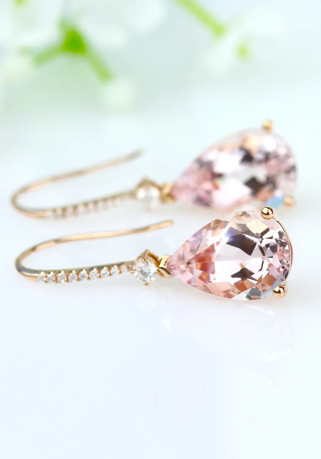 Parade Design 18KYG Diamond & Morganite Drop Earrings