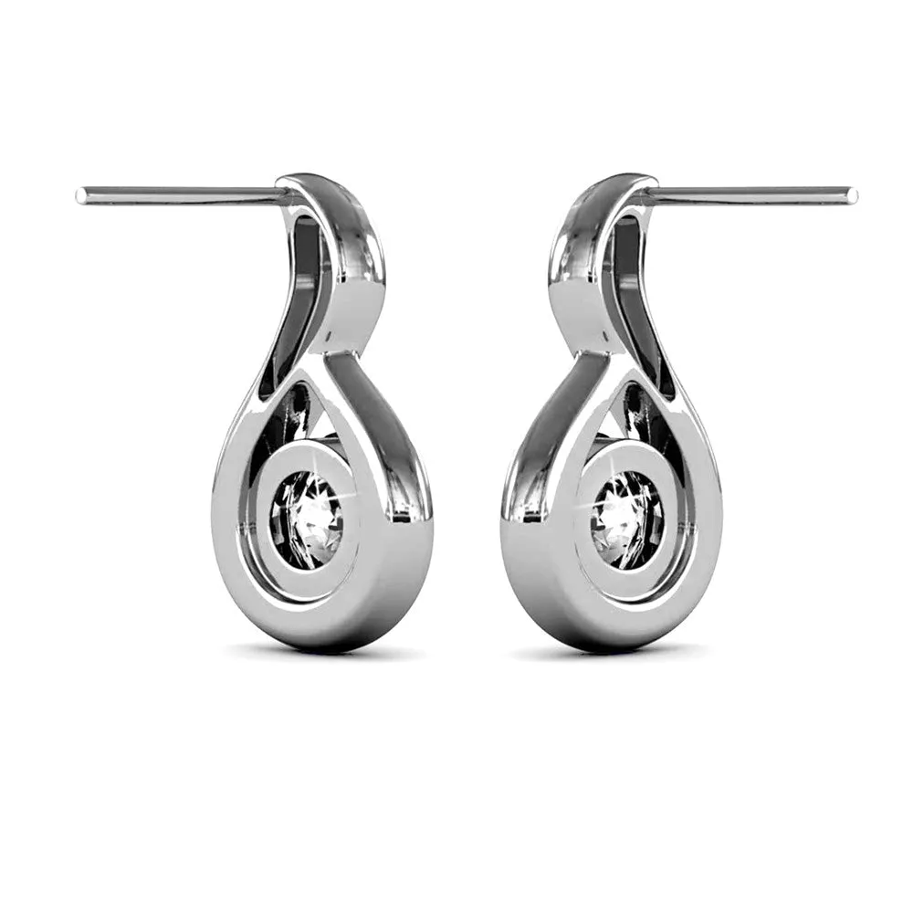 Parker 18k White Gold Plated Crystal Teardrop Stud Earrings