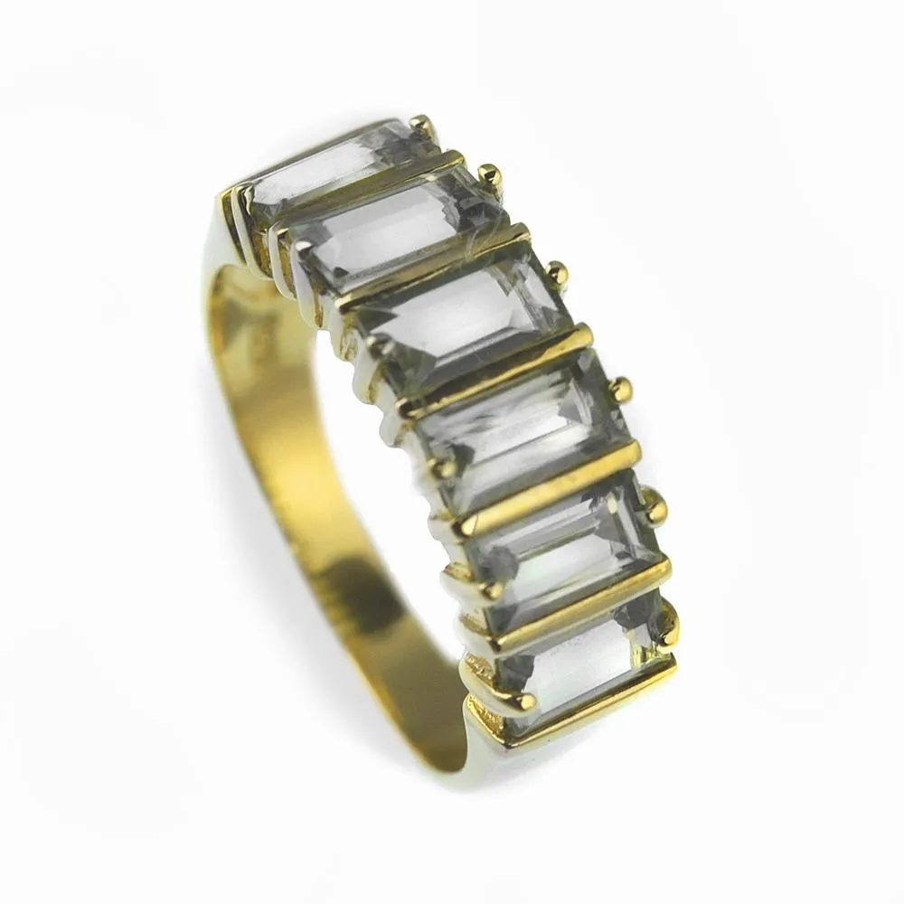 Peridot Baguette Clear Ring