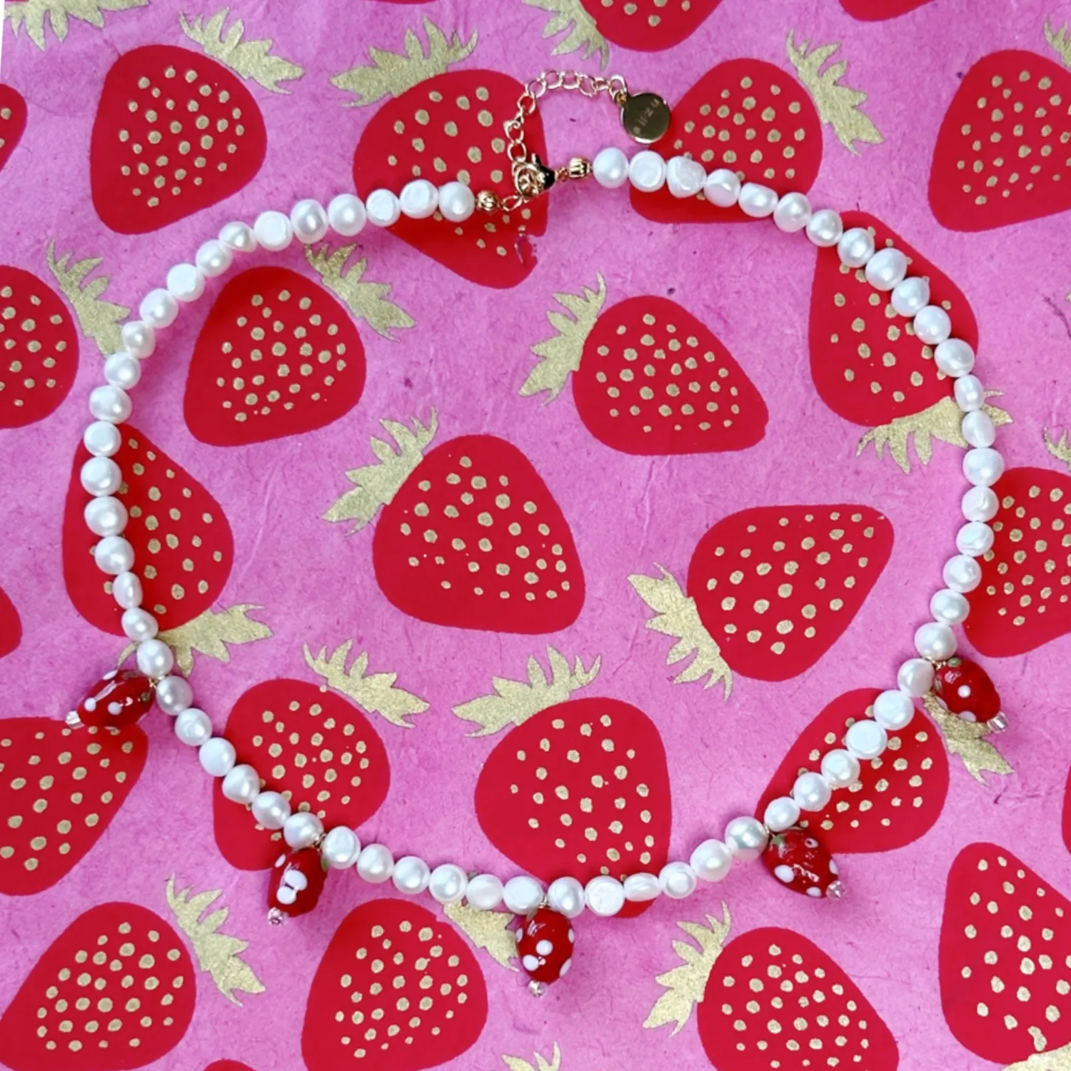 Pippa Strawberry and Pearl Necklace