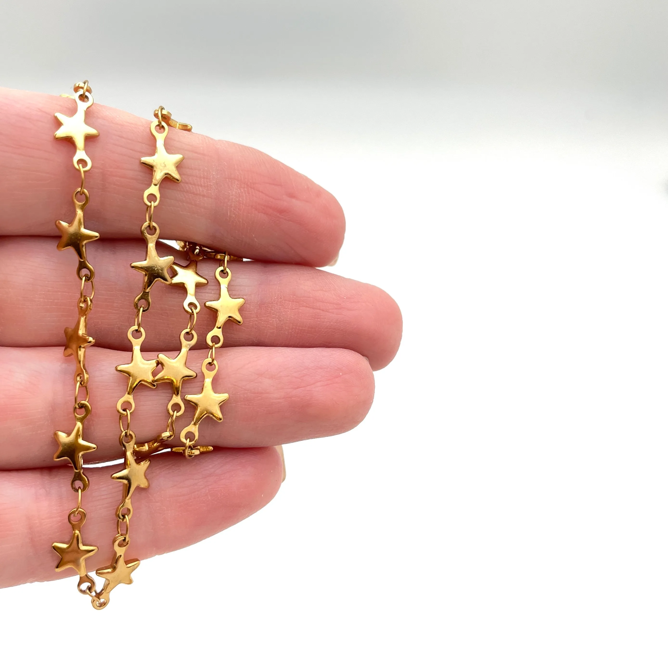 Plated Stainless Steel Star Necklace - 16