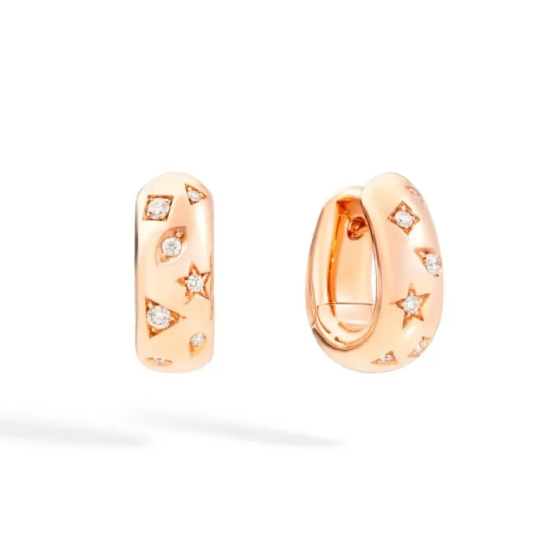 Pomellato - Iconica - Gold Earrings, 18K Rose Gold, with Diamonds