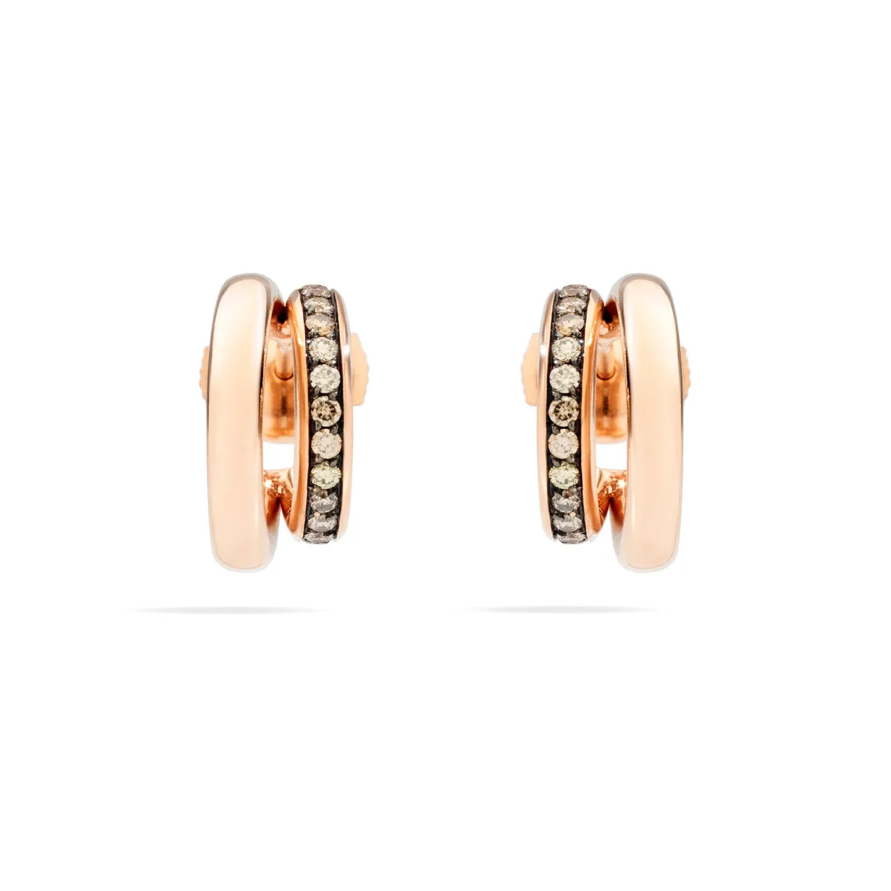 Pomellato - Iconica - Hoop Earrings with Champagne Diamonds, 18K Rose Gold