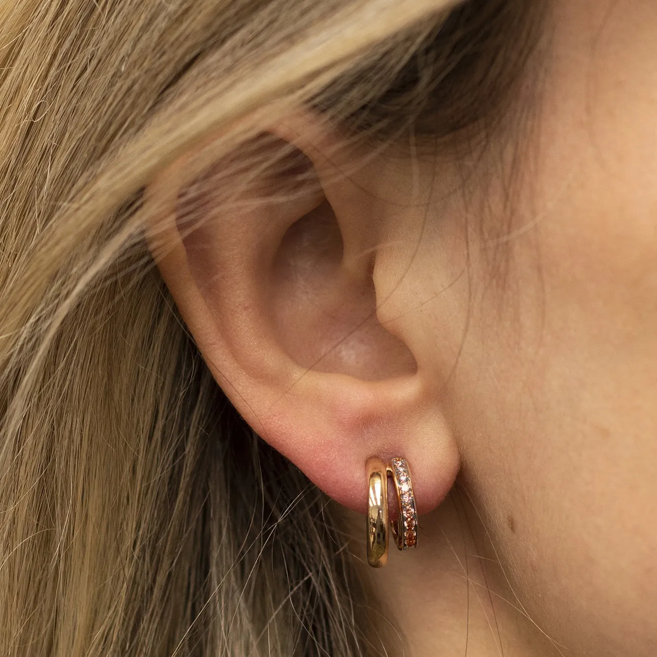 Pomellato - Iconica - Hoop Earrings with Champagne Diamonds, 18K Rose Gold