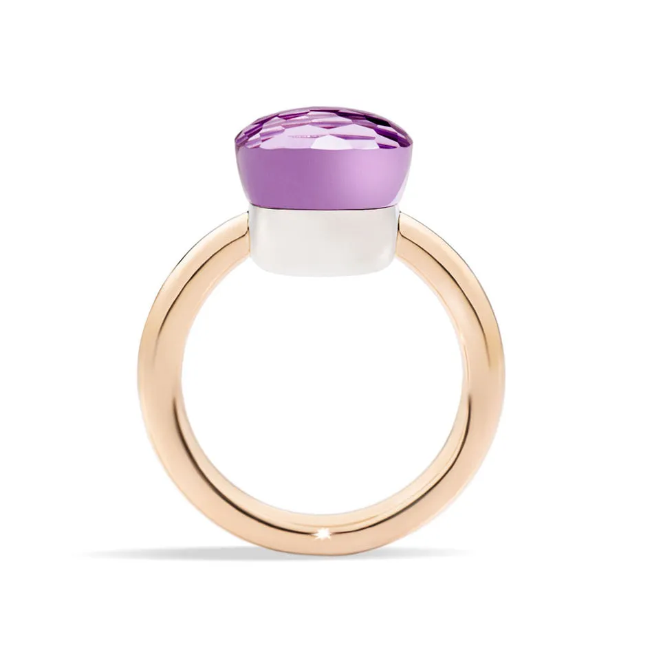 Pomellato - Nudo Classic - Stackable Ring with Amethyst, 18k Rose and White Gold