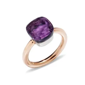 Pomellato - Nudo Classic - Stackable Ring with Amethyst, 18k Rose and White Gold