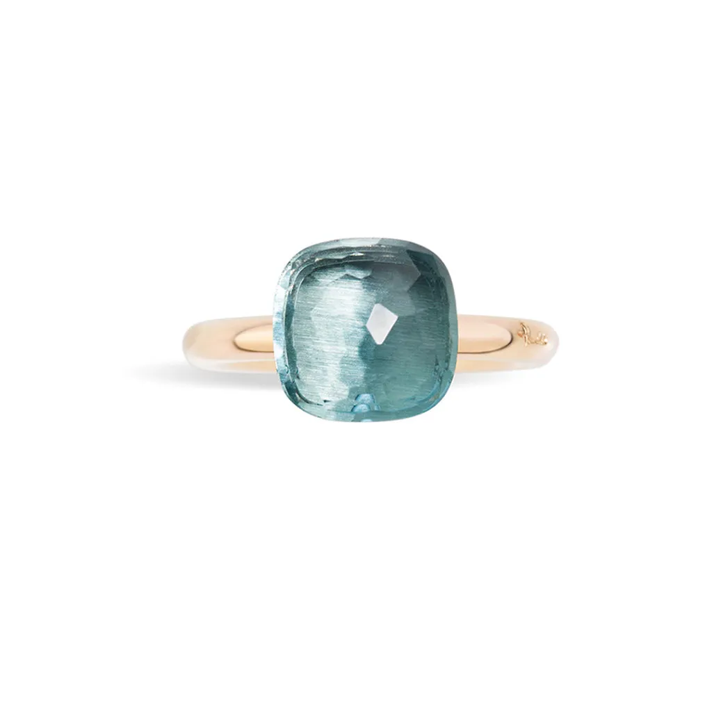 Pomellato - Nudo Classic - Stackable Ring with Blue Topaz, 18k Rose and White Gold