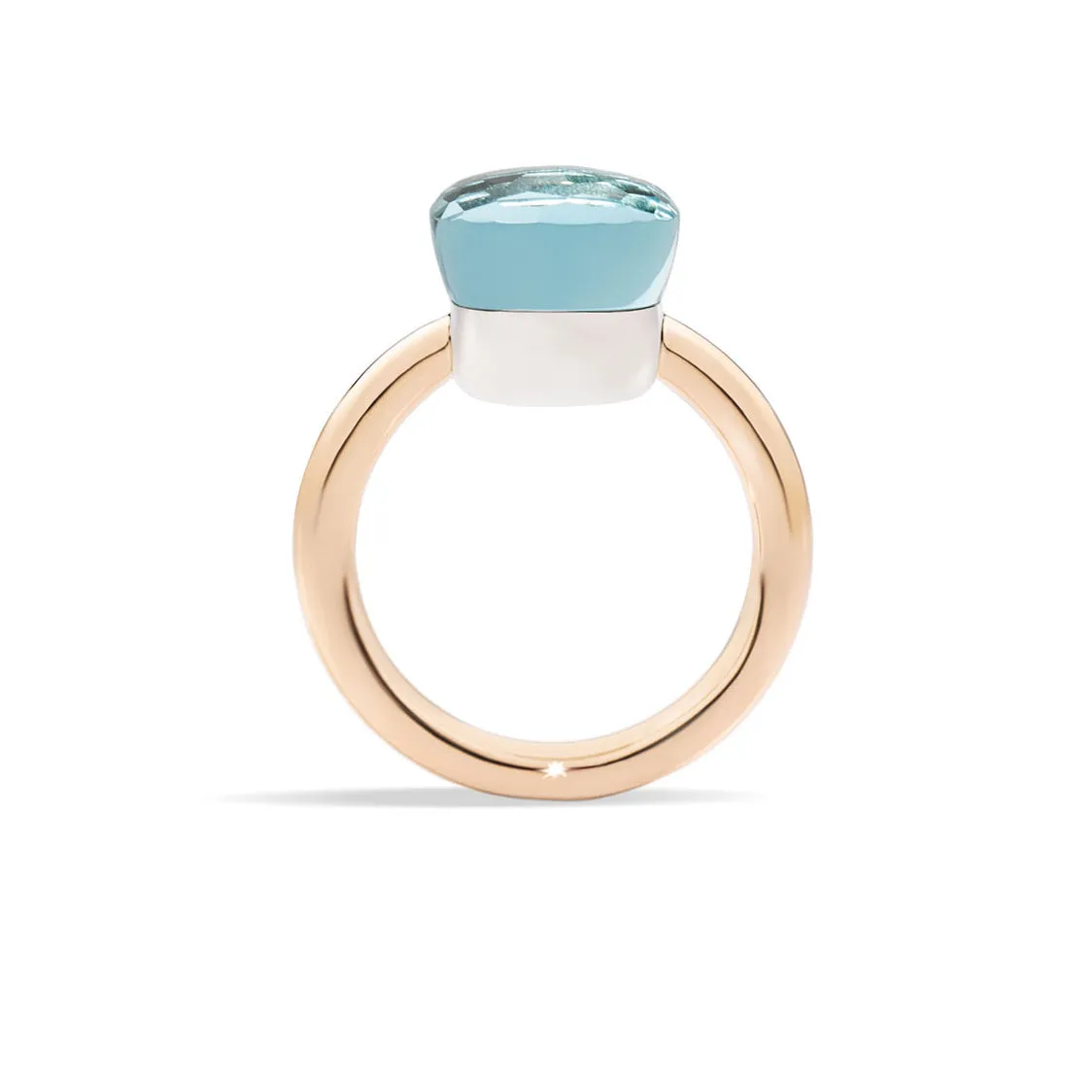 Pomellato - Nudo Classic - Stackable Ring with Blue Topaz, 18k Rose and White Gold