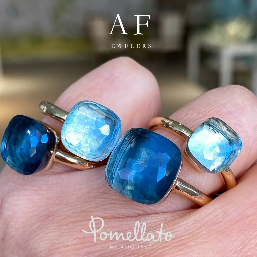 Pomellato - Nudo Classic - Stackable Ring with London Blue Topaz, 18k Rose and White Gold