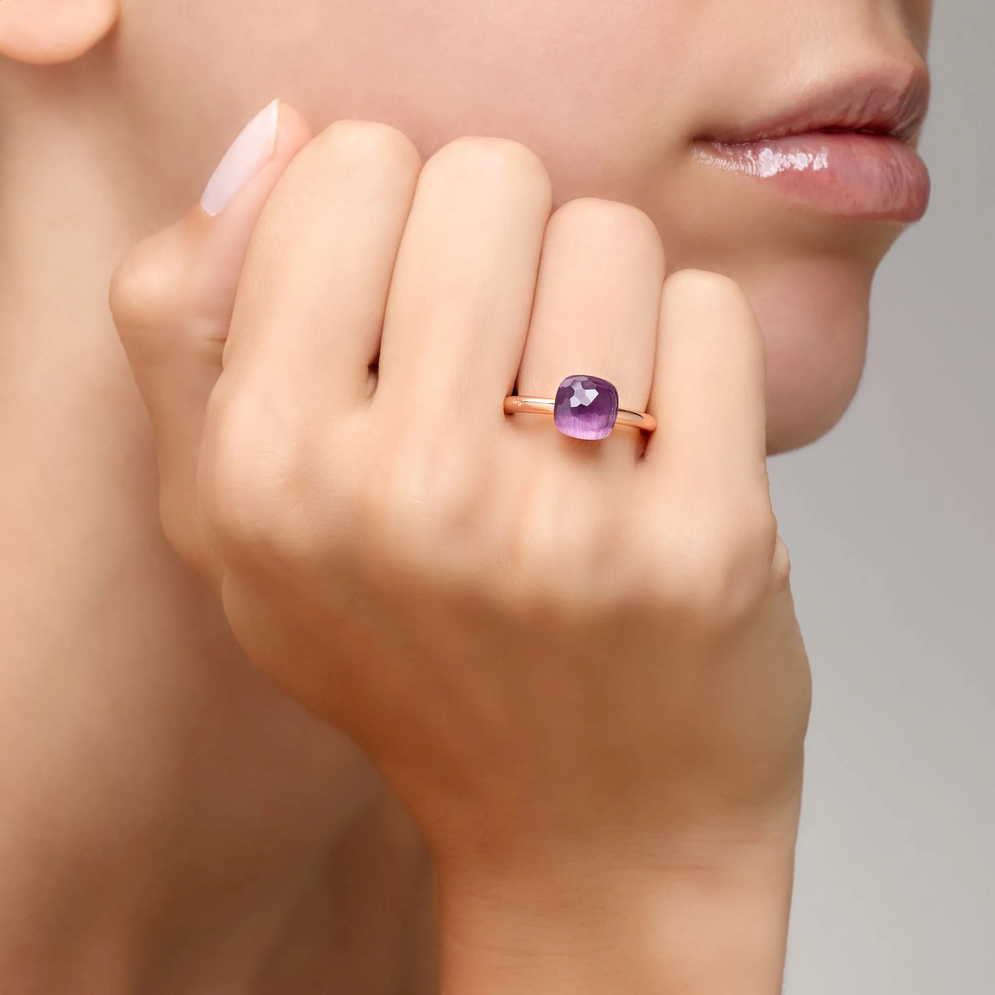 Pomellato - Nudo Petit - Ring with Amethyst, 18k Rose and White Gold