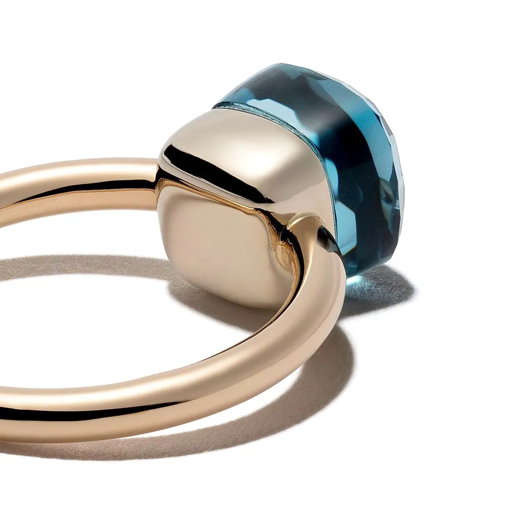 Pomellato - Nudo Petit - Ring with London Blue Topaz, 18k Rose and White Gold