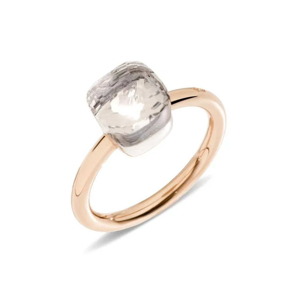 Pomellato - Nudo Petit - Ring with White Topaz, 18k Rose and White Gold