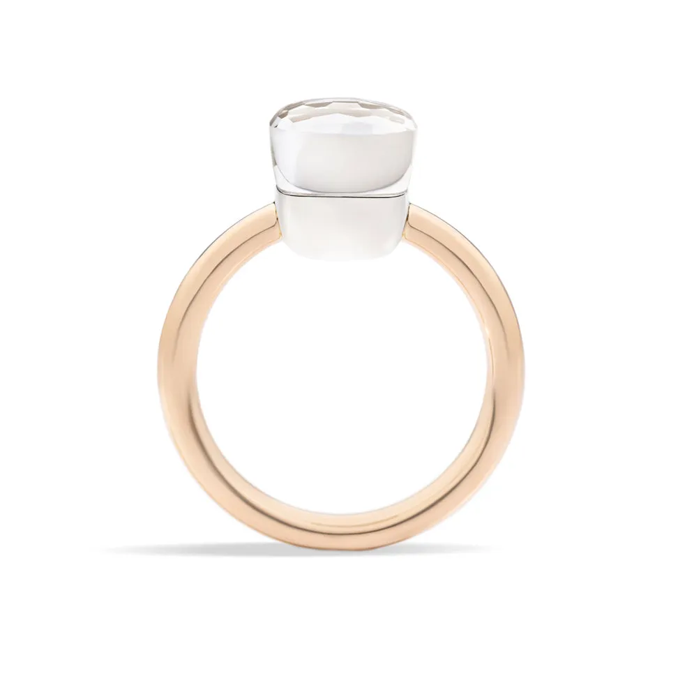 Pomellato - Nudo Petit - Ring with White Topaz, 18k Rose and White Gold