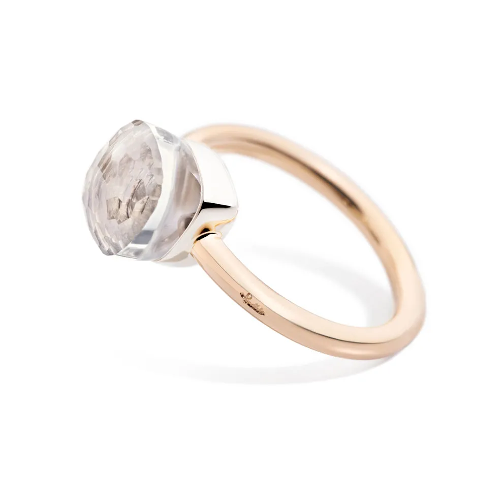 Pomellato - Nudo Petit - Ring with White Topaz, 18k Rose and White Gold