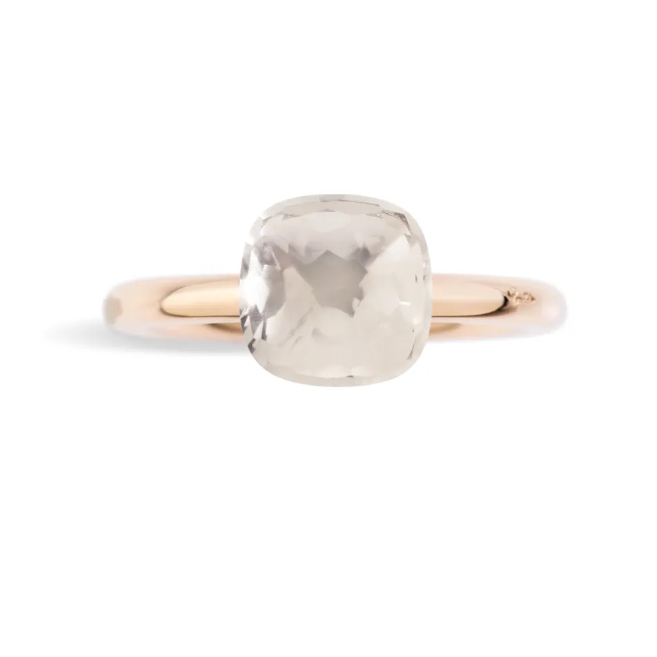 Pomellato - Nudo Petit - Ring with White Topaz, 18k Rose and White Gold