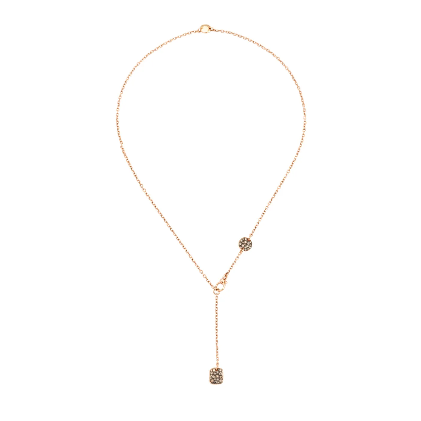 Pomellato - Sabbia - Lariat Necklace with White, Brown, and Black Diamonds, 18k Rose Gold