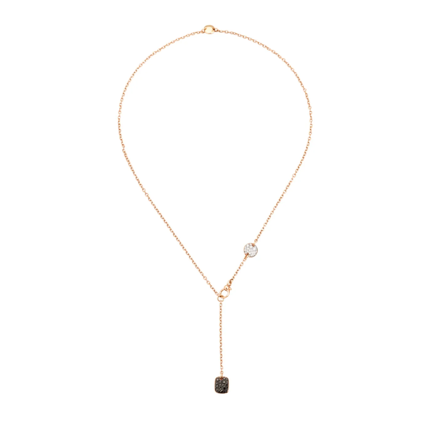 Pomellato - Sabbia - Lariat Necklace with White, Brown, and Black Diamonds, 18k Rose Gold