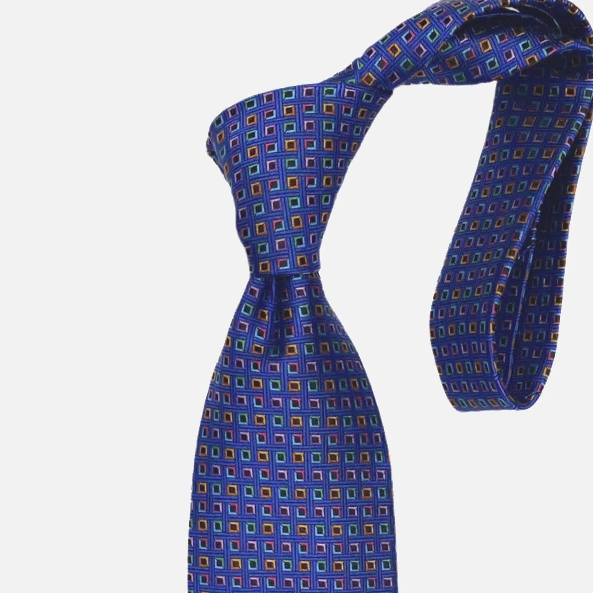 Premium Silk Textured Tie Mini Square Multi Color | Made in USA