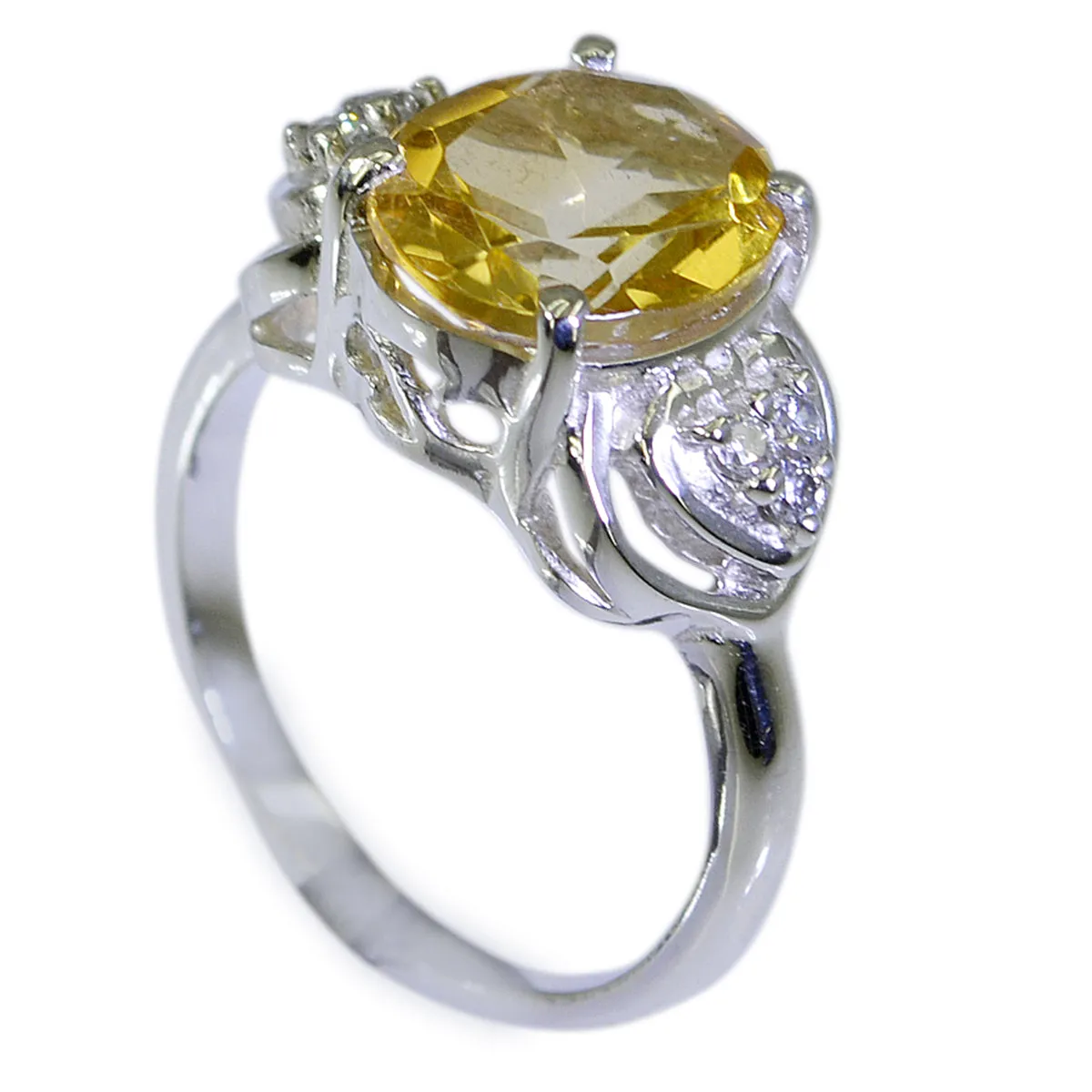 Pulchritudinous Stone Citrine Sterling Silver Ring Valentine Day Gift