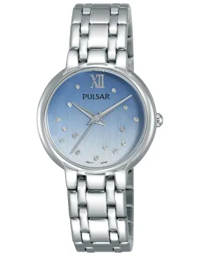 Pulsar Womens Crystal Stars Night Out Watch - Blue Degrade Dial - Stainless