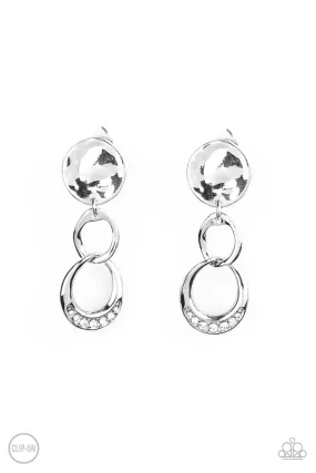 Reshaping Refinement White Clip-On Earrings