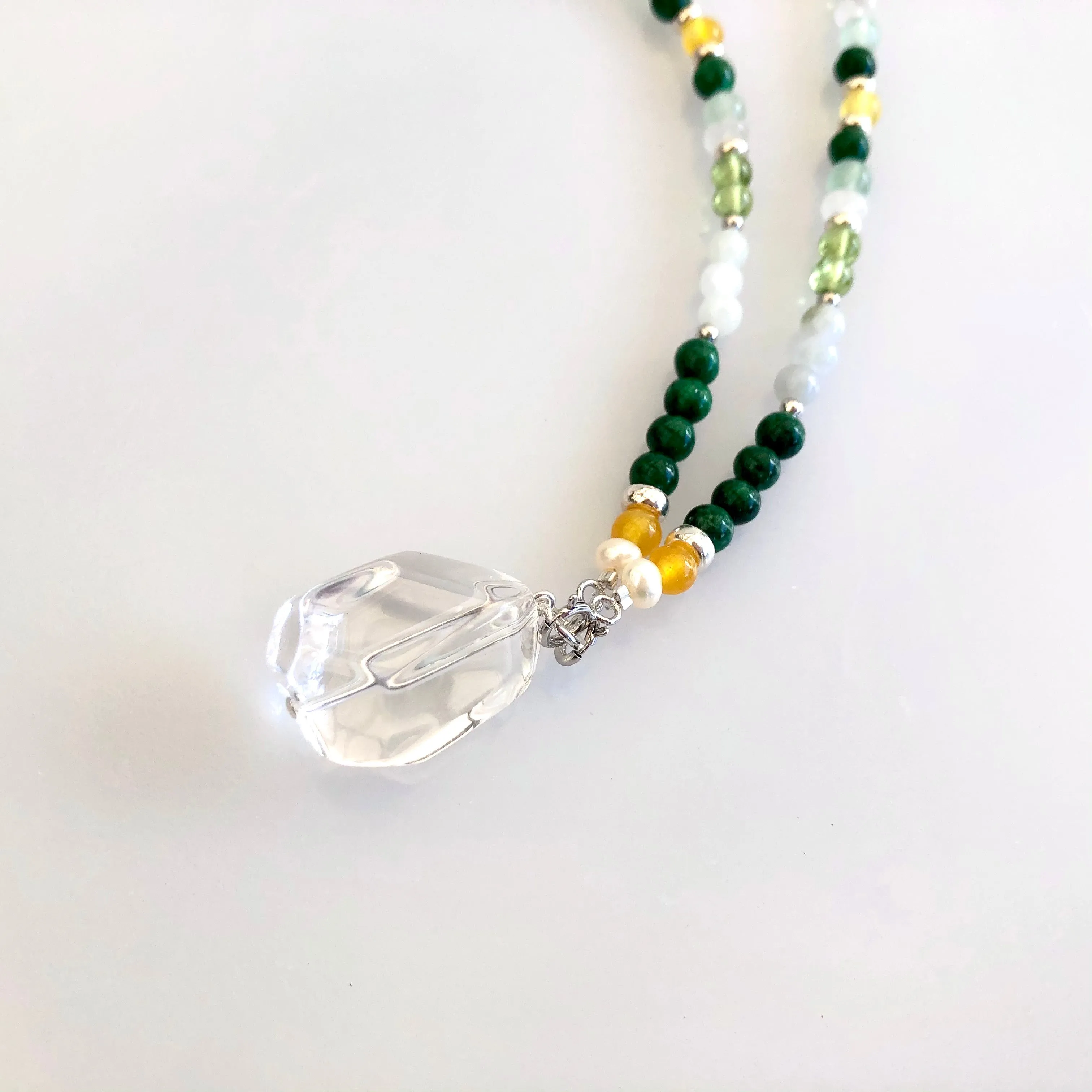 Return to Origin Peridot and Jade Multistyle Necklace