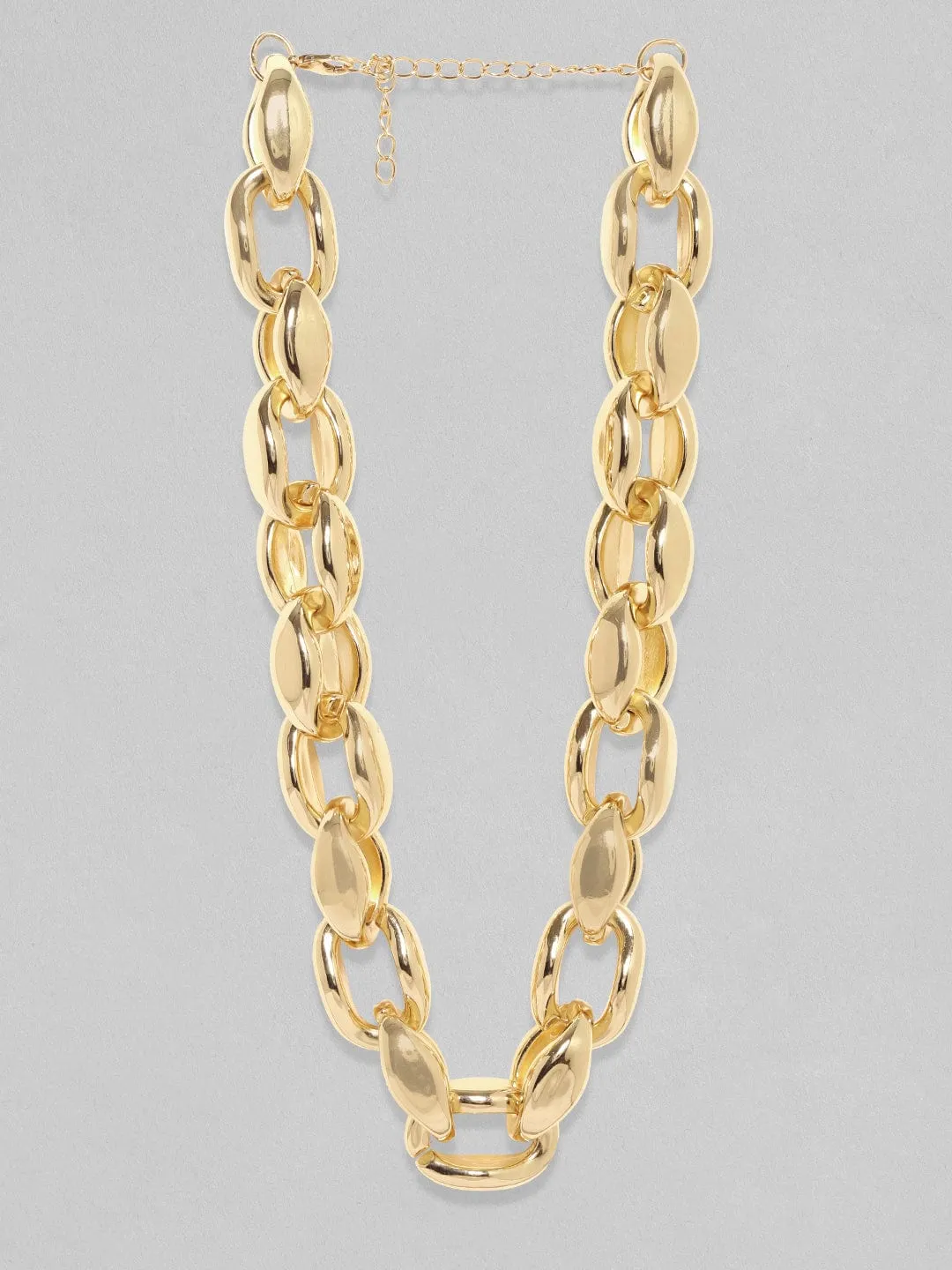 Rubans Voguish 18K Gold Plated Link Chain Choker Necklace