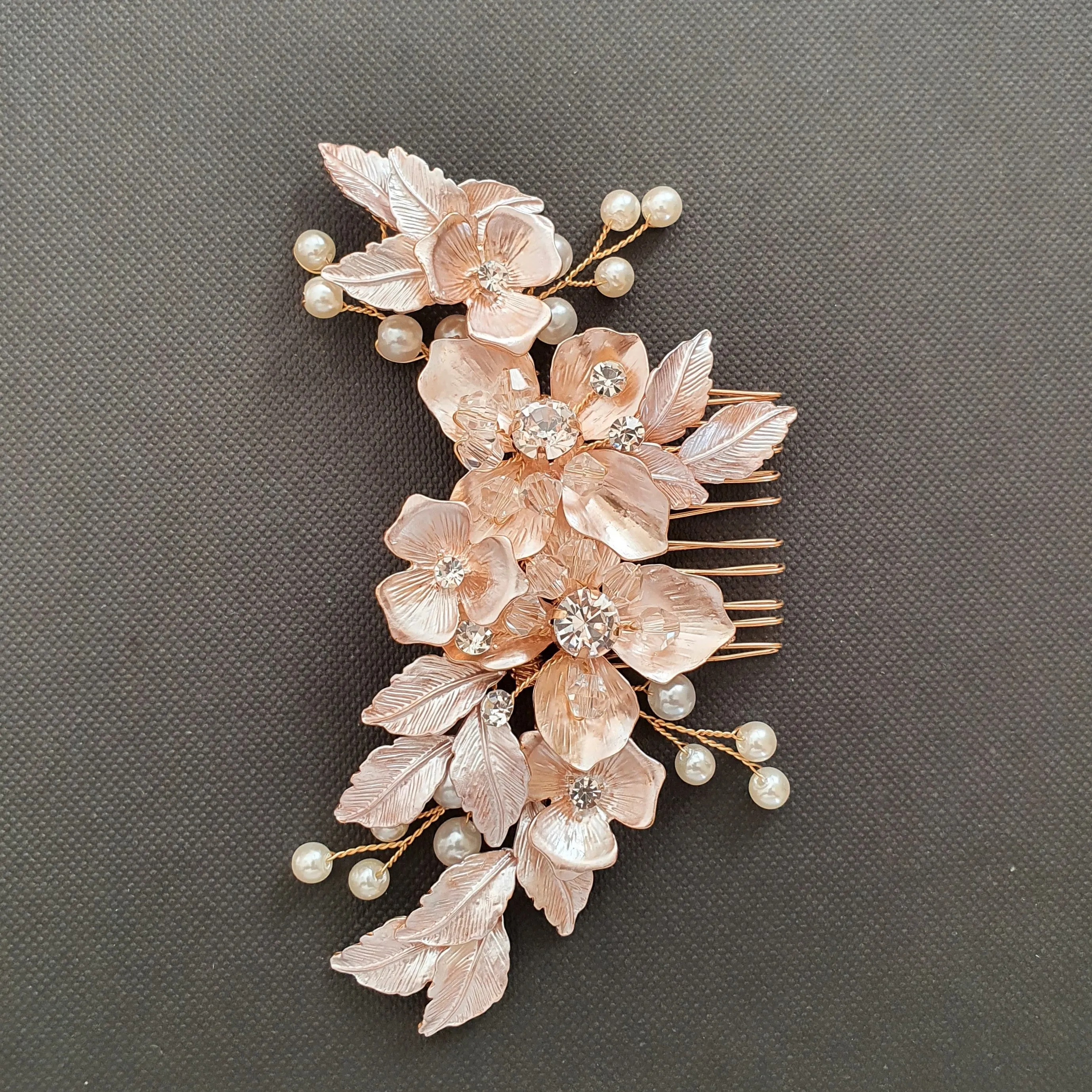 Silver Bridal Hair Comb- Azalea