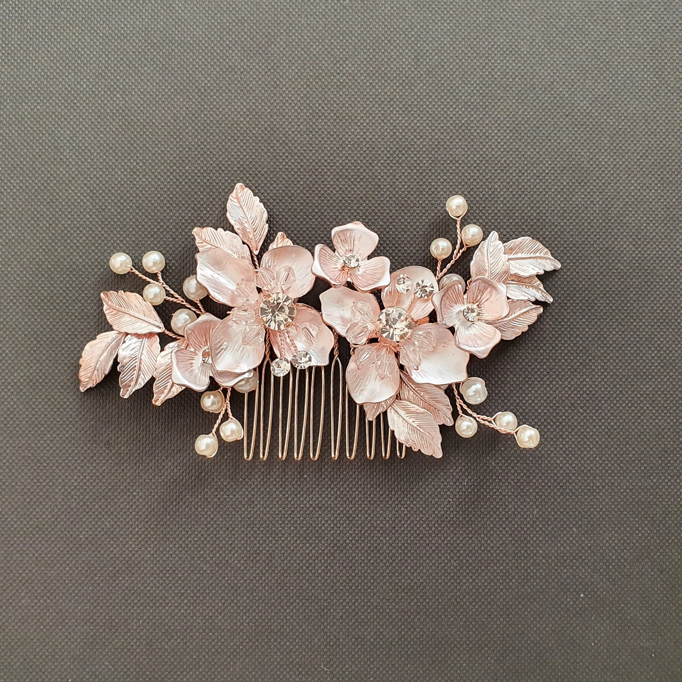 Silver Bridal Hair Comb- Azalea